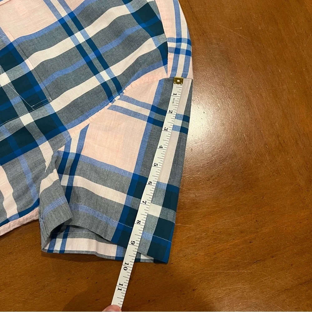 J.Crew Men’s Classic Fit Short-Sleeve Secret Wash Button‎ Up Shirt Pink Plaid